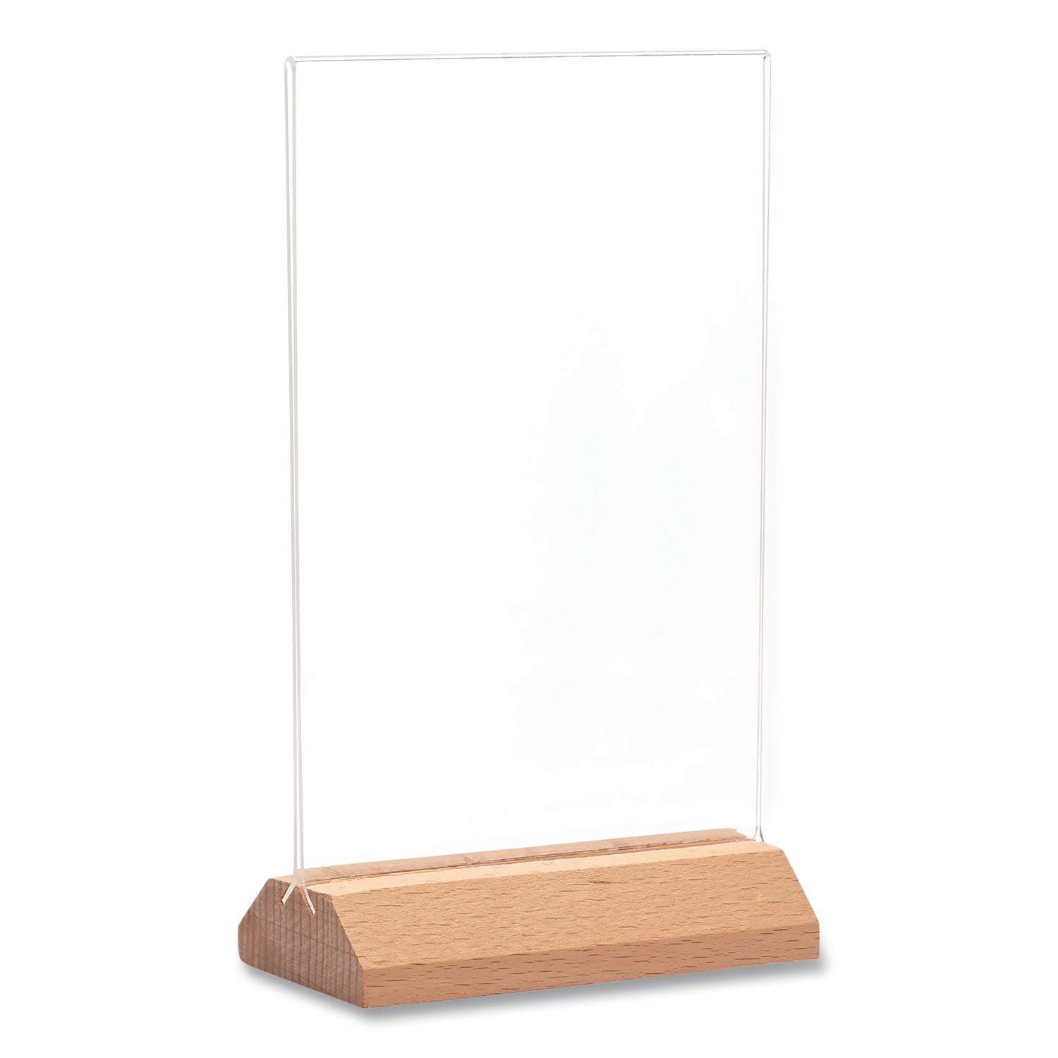 Acrylic Sign Holder With Wood Base, 4 X 6 Insert