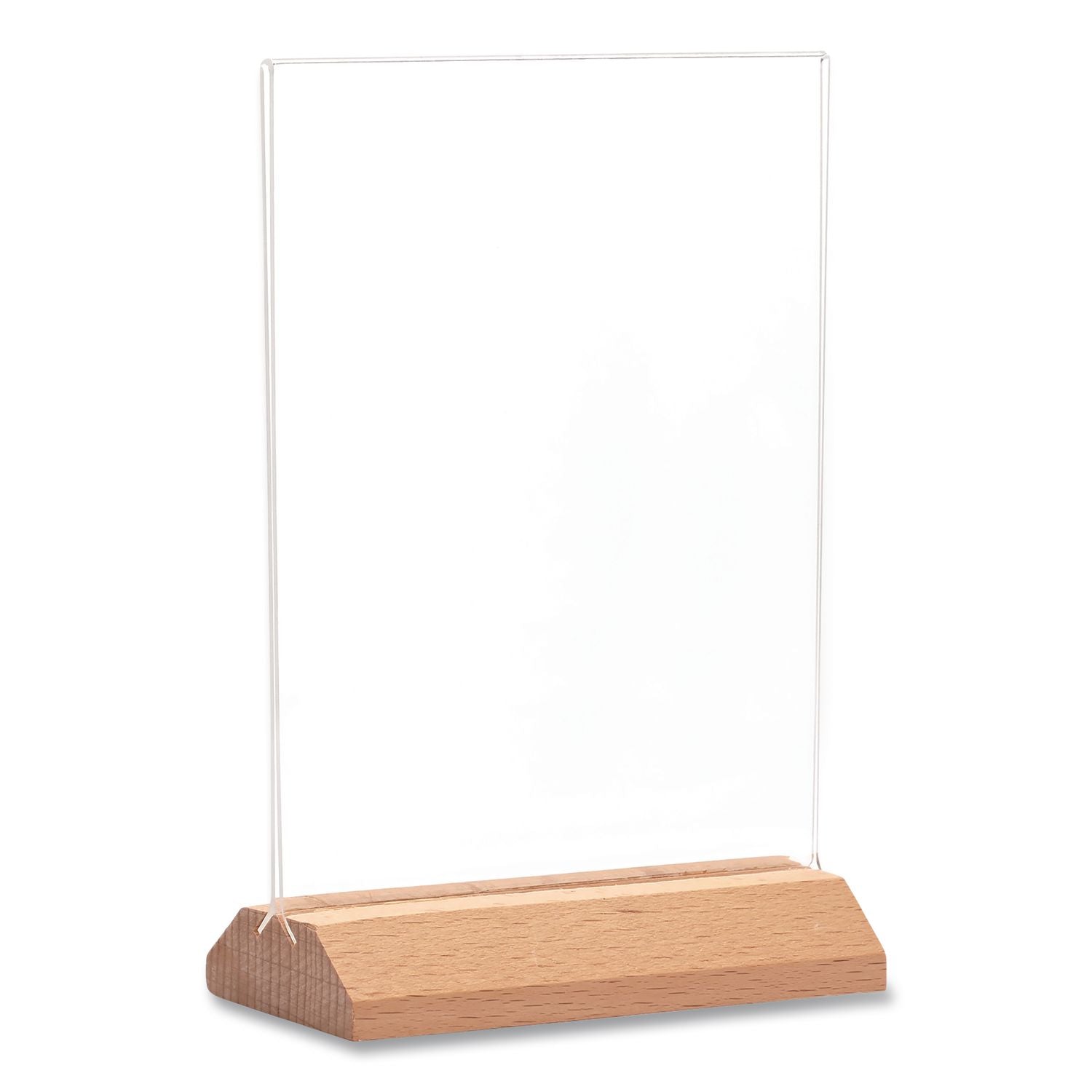 Acrylic Sign Holder With Wood Base, 5 X 7 Insert