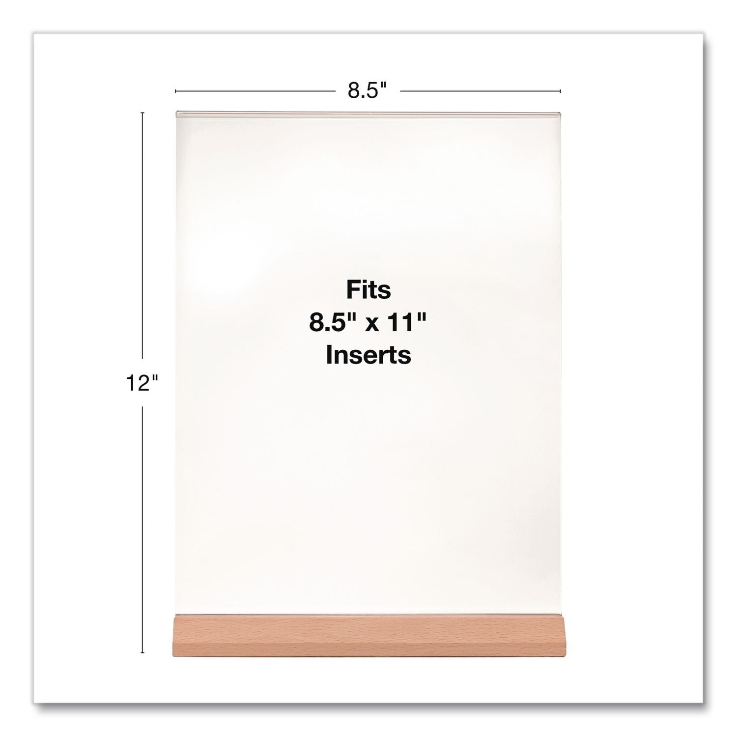 Acrylic Sign Holder With Wood Base, 8.5 X 11 Insert