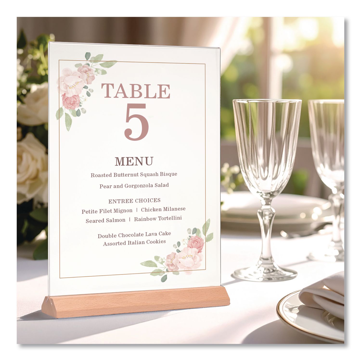 Acrylic Sign Holder With Wood Base, 8.5 X 11 Insert