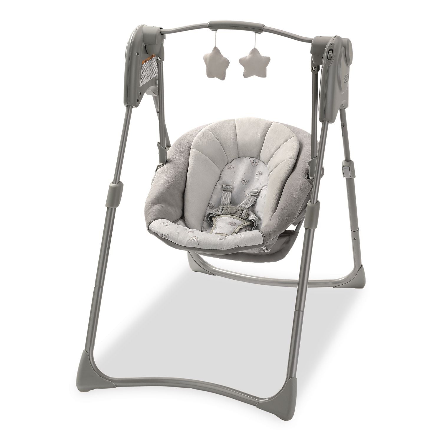 Slim Spaces Compact Baby Swing, Supports Up To 25 Lb, 23.25 X 28.75 X 32.5, Gray