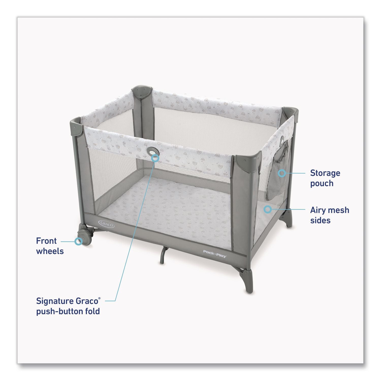 Pack 'N Play Portable Playard, Supports Up To 30 Lb, 18.25 X 39.5 X 29, Reign
