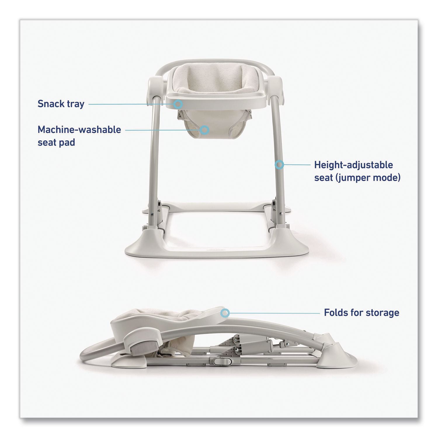 Jumpstart 4-In-1 Activity Bouncer, Supports Up To 40 Lb, 7.44 X 30.79 X 28.11, Wren Seat, Beige Base