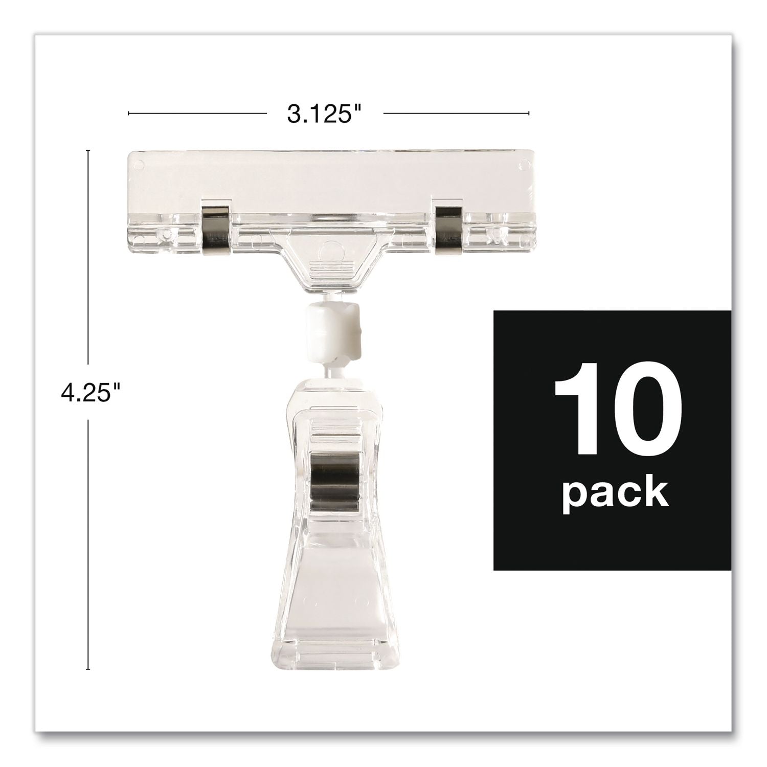 Sign Holder Clips, Clear, 10/Pack