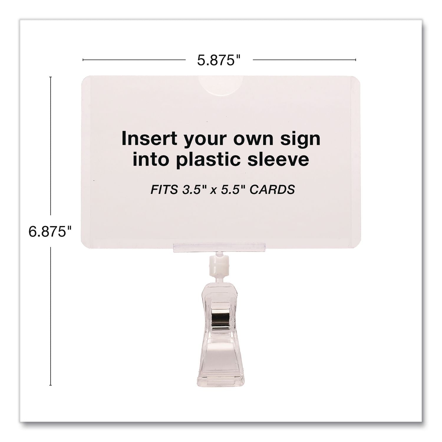 Swivel Clip Signs, Clear, 3/Pack