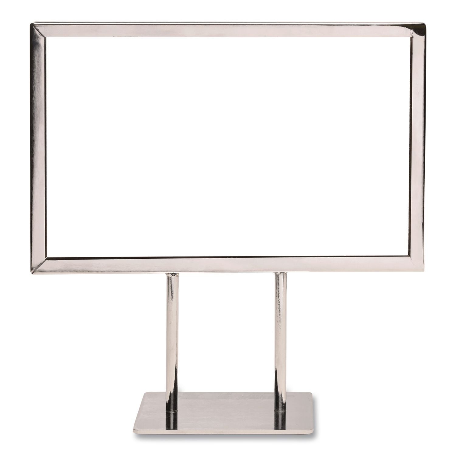 Metal Countertop Sign Holder, 7 X 11 Insert, Silver