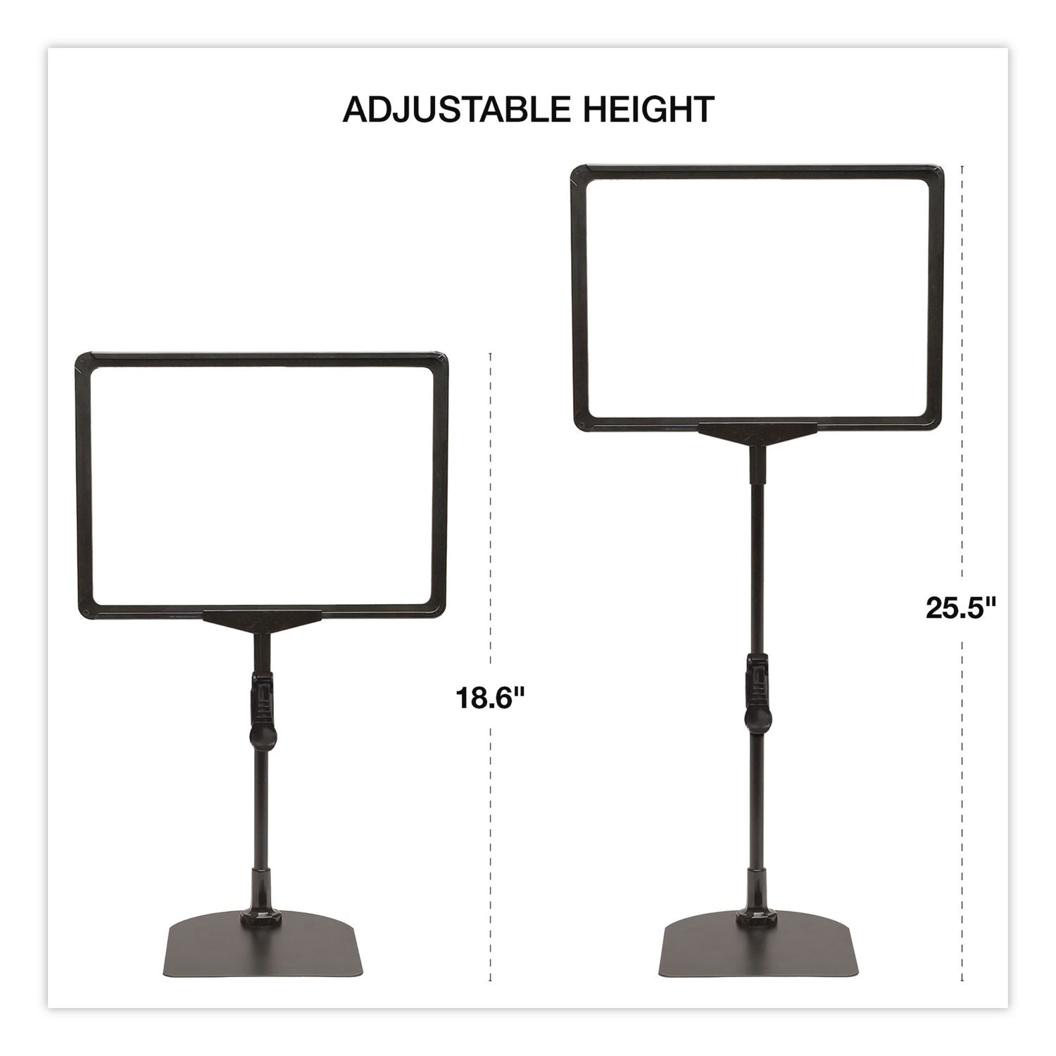 Adjustable Tabletop Pedestal Sign, 8.5 X 11 Insert, Black