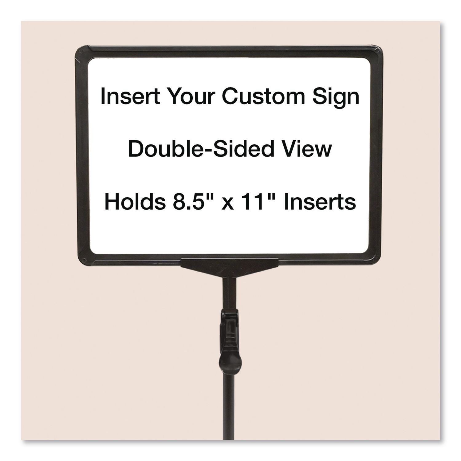 Adjustable Tabletop Pedestal Sign, 8.5 X 11 Insert, Black