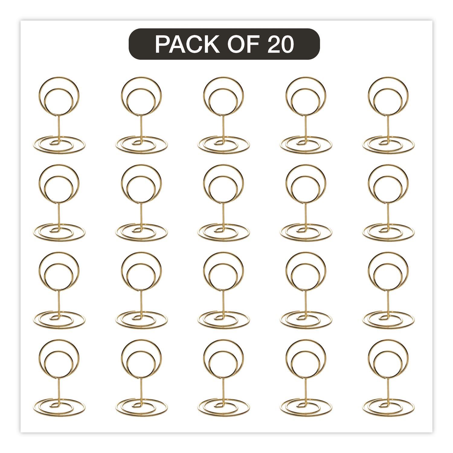 Decorative Wire Card Holders, Gold Frame, 20/Pack