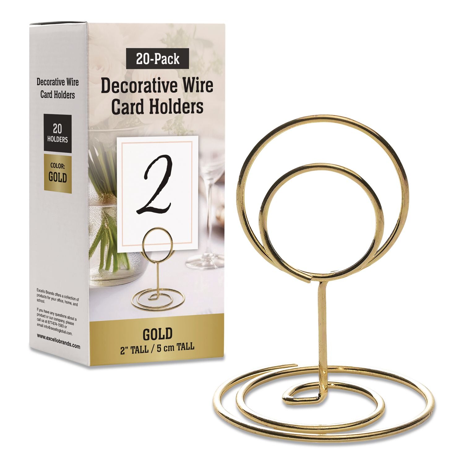 Decorative Wire Card Holders, Gold Frame, 20/Pack