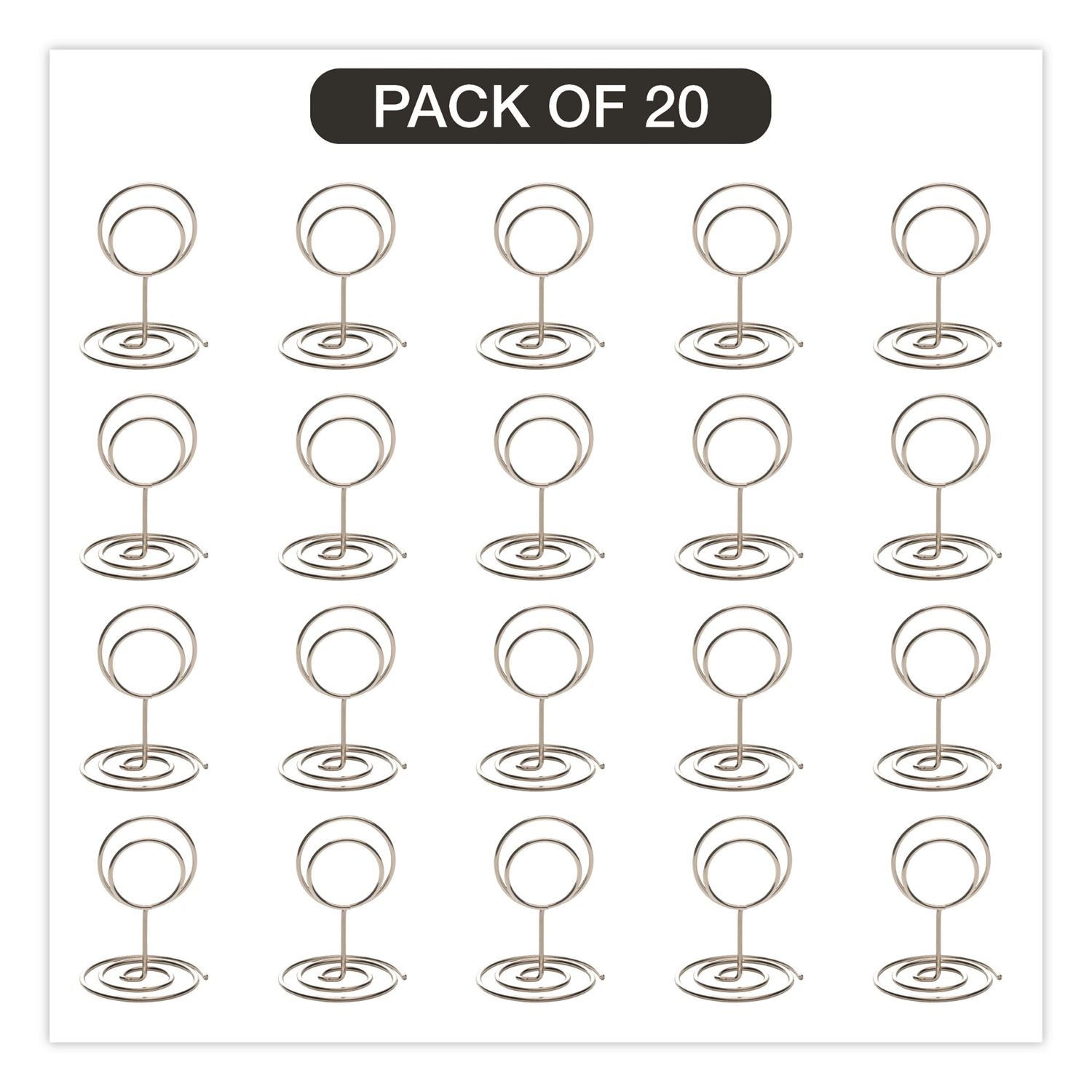 Decorative Wire Card Holders, Silver Frame, 20/Pack