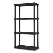 Plastic Shelving Unit, 4 Shelves, 23.9 X 11.8 X 48.3, Black