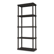 Plastic Shelving Unit, 5 Shelves, 63.9 X 11.8 X 23.9, Black