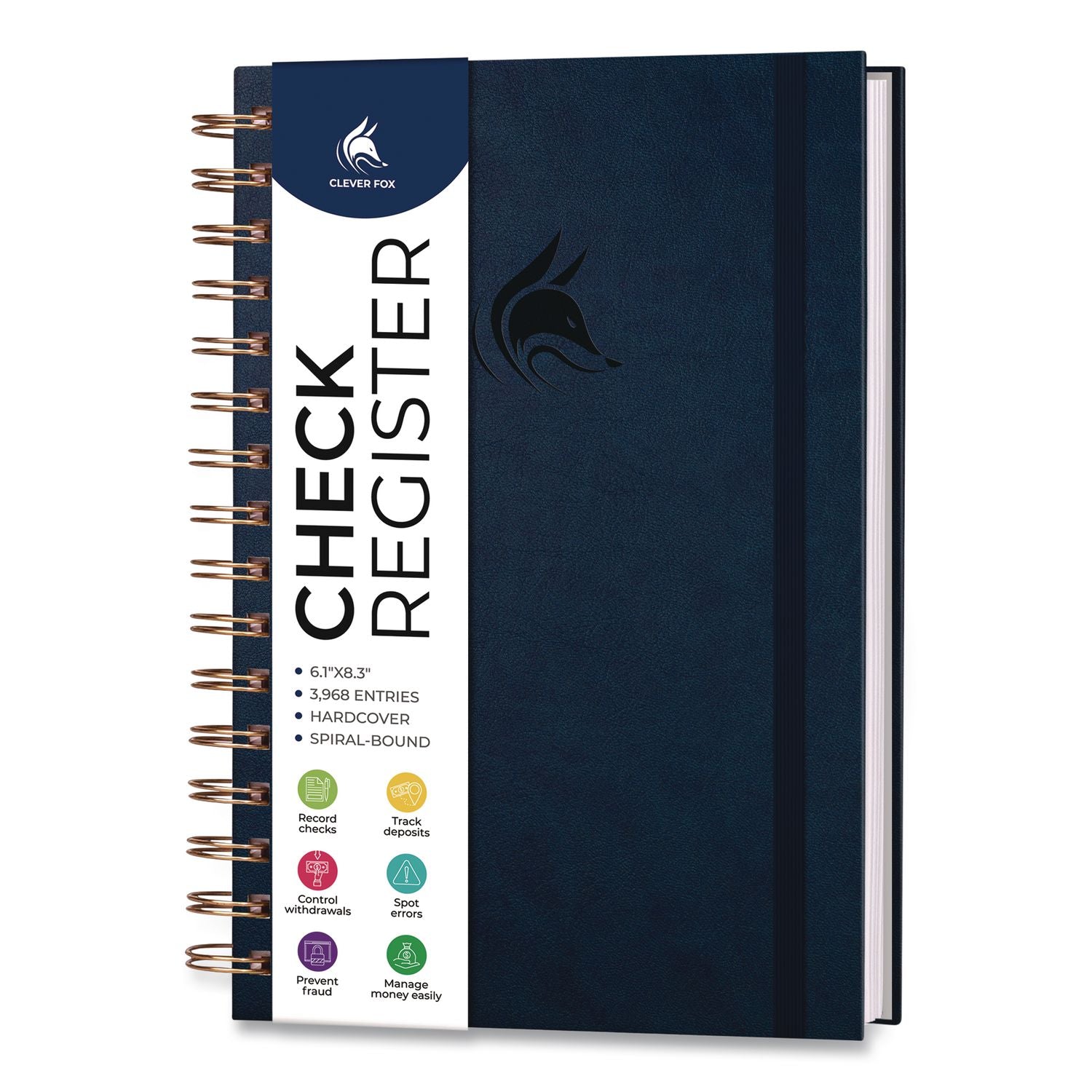Check Register Book, 8 Columns, Dark Blue Cover, 135 Sheets/Book