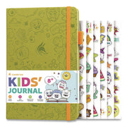 Kids' Guided Journal, Undated 14-Week Format, Engraved Fun Character/Activity Artwork, Apple Green Cover, 8.3 X 5.8 Sheets
