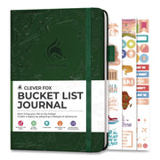 Bucket List Journal, 100 Entries With Before/After Pages, Engraved Adventure Artwork, Forest Green Cover, 8.3 X 5.8 Sheets