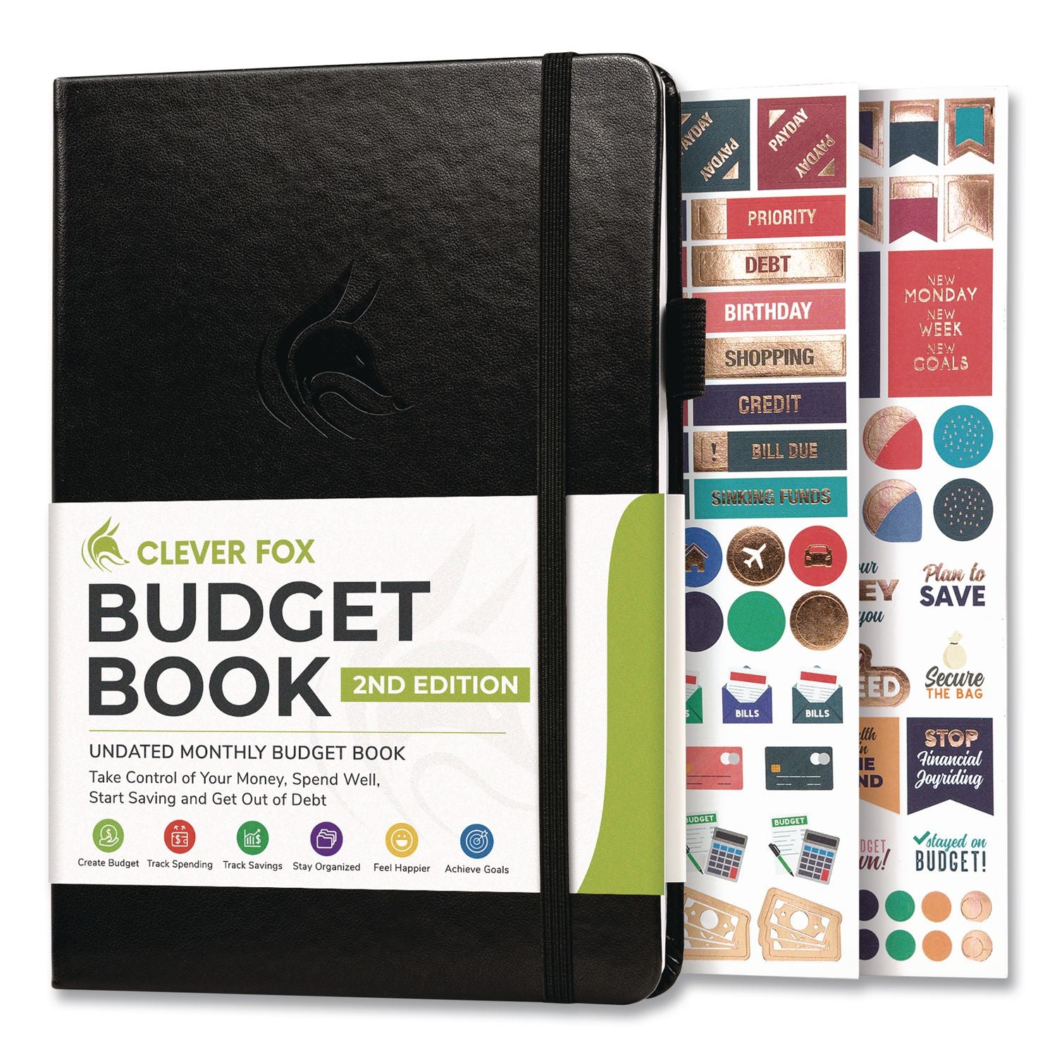 Undated Monthly Budget Book, Black Cover