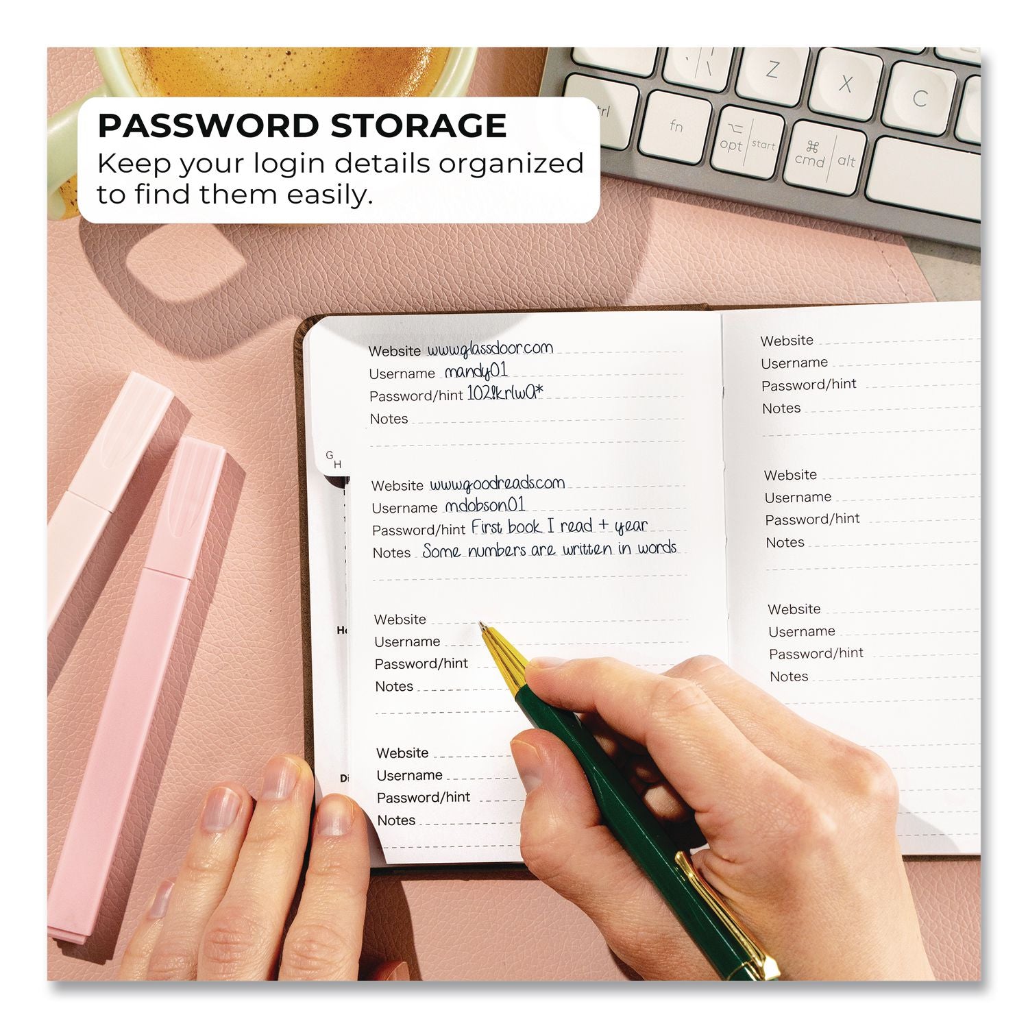 Password Book, Brown Cover