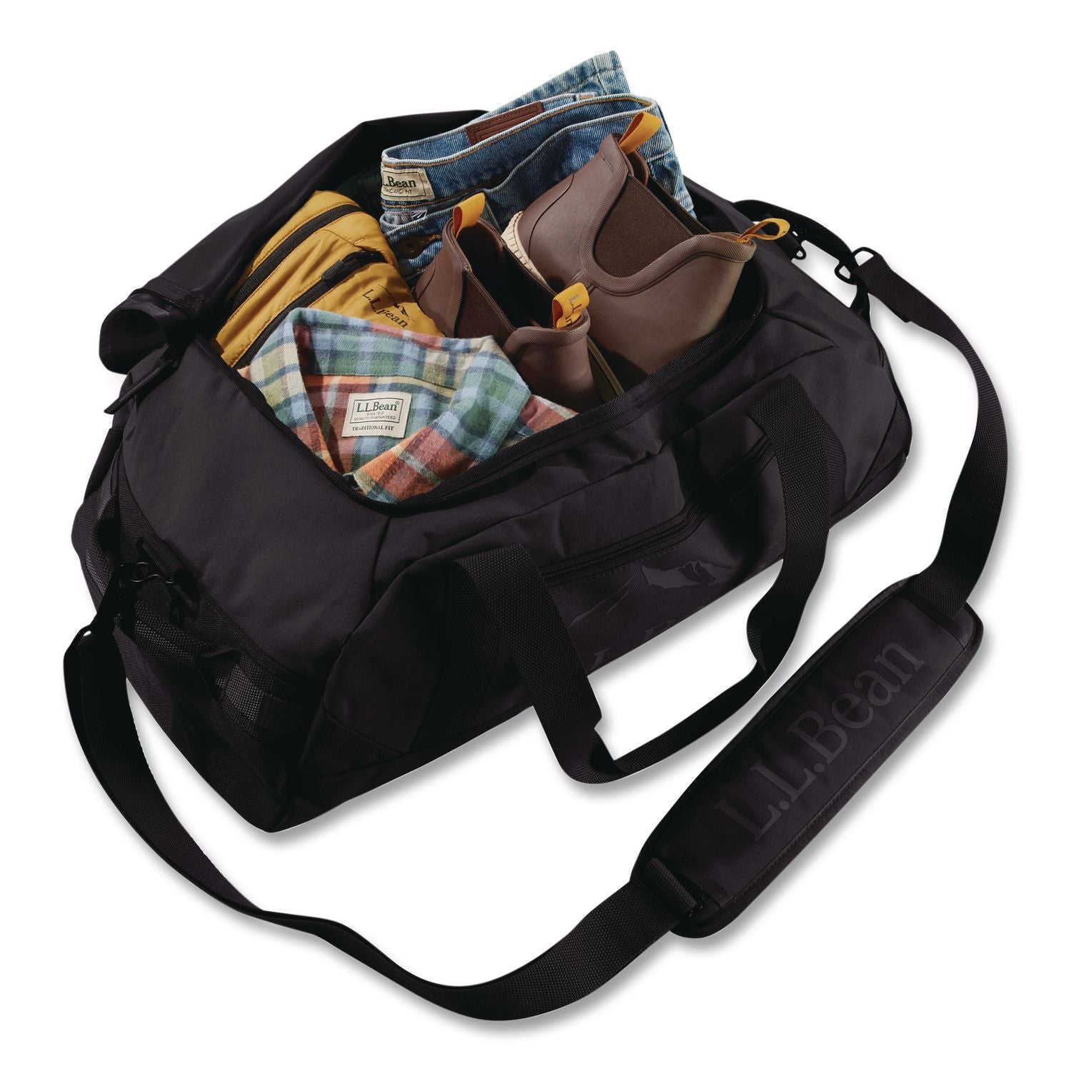 Adventure 22" Polyester Carry-On Travel Duffel, 22 X 13 X 9, Black