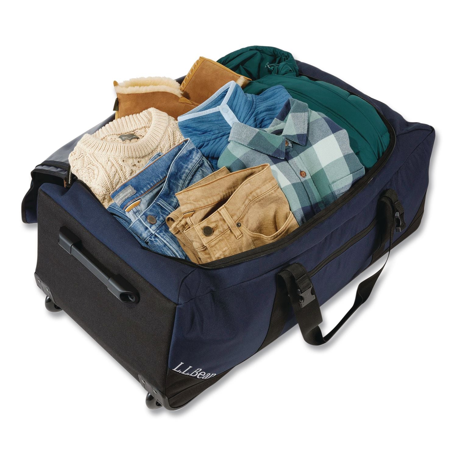 Adventure 22" Polyester Telescoping Carry-On Travel Duffel With Wheels, 22 X 12 X 9, Navy