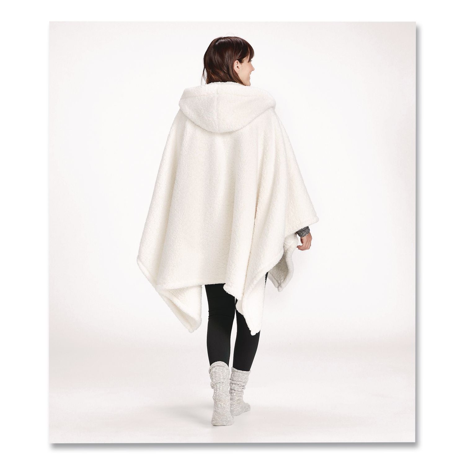Cozy Sherpa Wearable Throw, 58 X 60, Cream