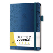 Dotted Journal 2.0, Engraved Daily Life Artwork, Dotted Rule, Navy Blue Cover, (80) 8.3 X 5.8 Sheets