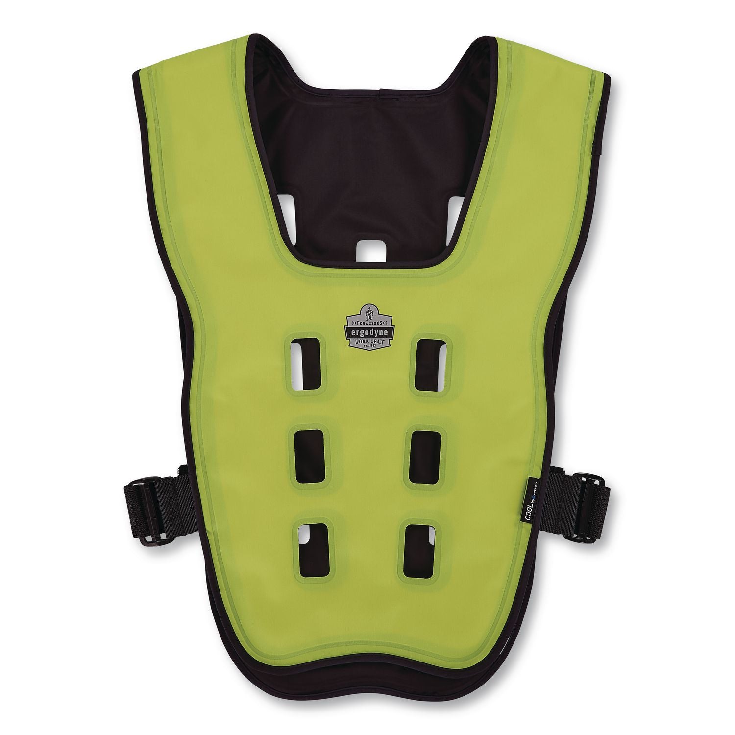 Chill-Its 6684 Dry Evaporative Cooling Vest - Elastic Waist, Polyester/Polyurethane, X-Small, Lime