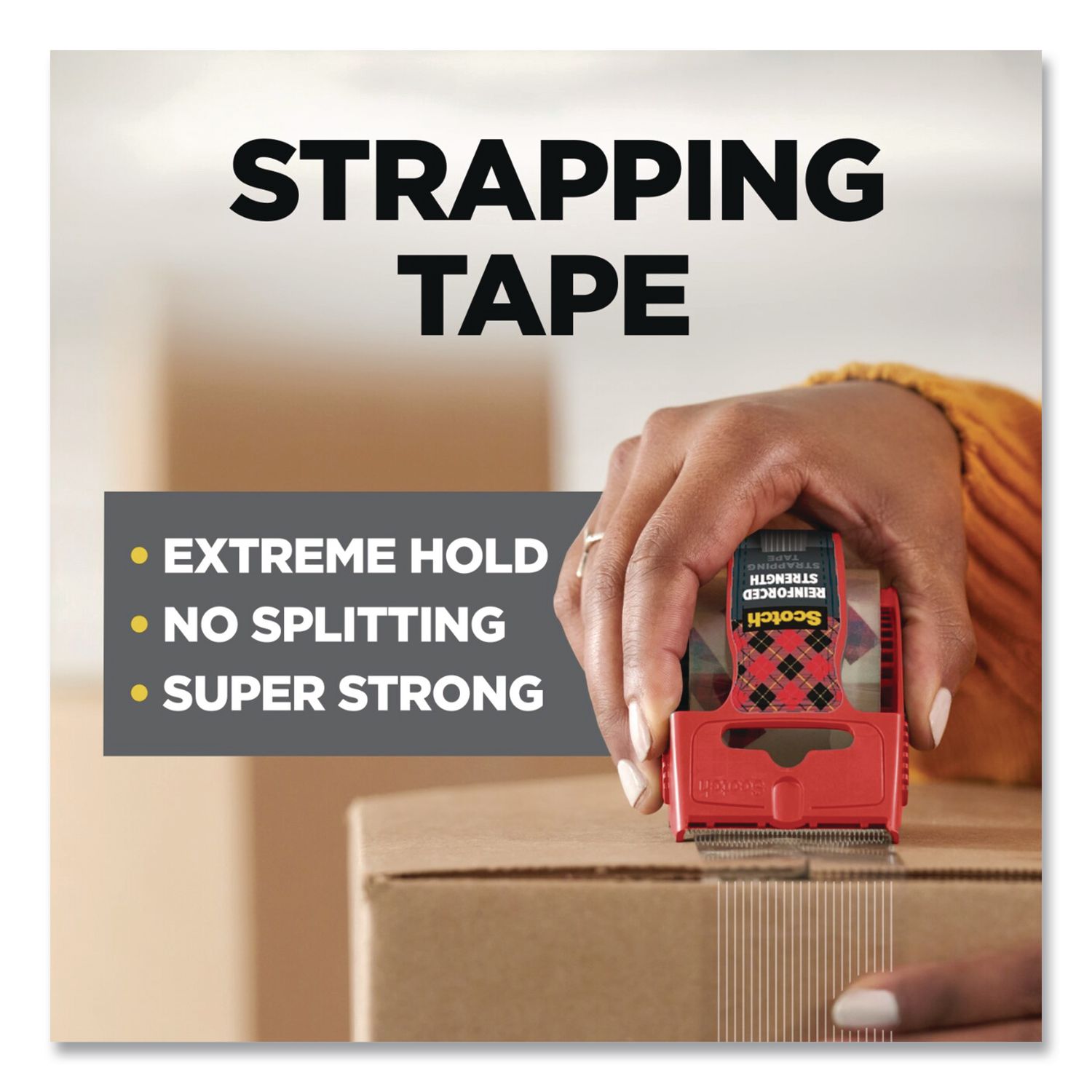 Reinforced Strength Strapping Tape 1.88" X 30 Yds, 3" Core, Translucent