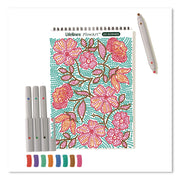 Flowart Dot-By-Letter Coloring Book, Botanic, With 4 Double-Sided Markers, All Ages, 20 Sheets