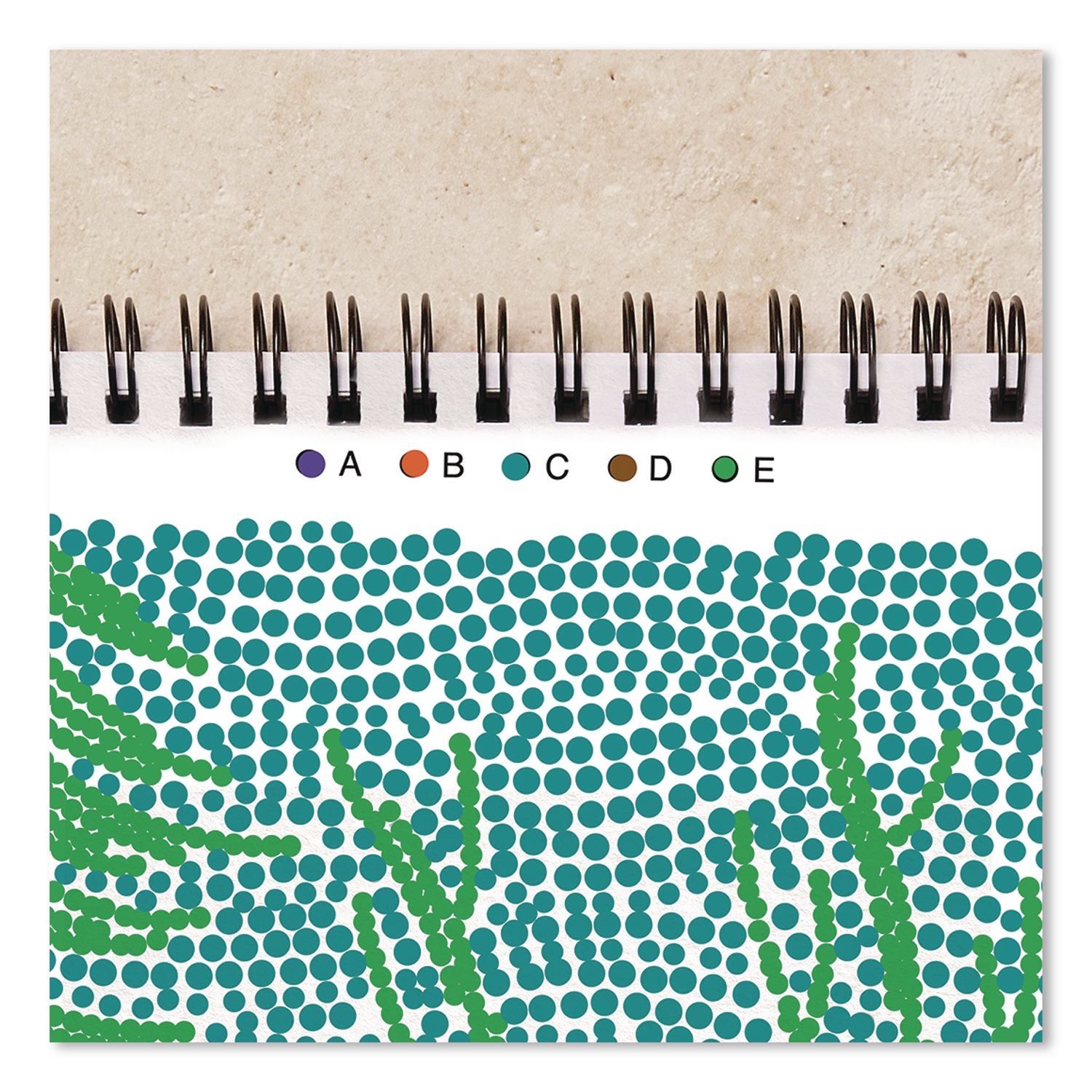 Flowart Dot-By-Letter Coloring Book, Landscapes, With 4 Double-Sided Markers, All Ages, 20 Pages