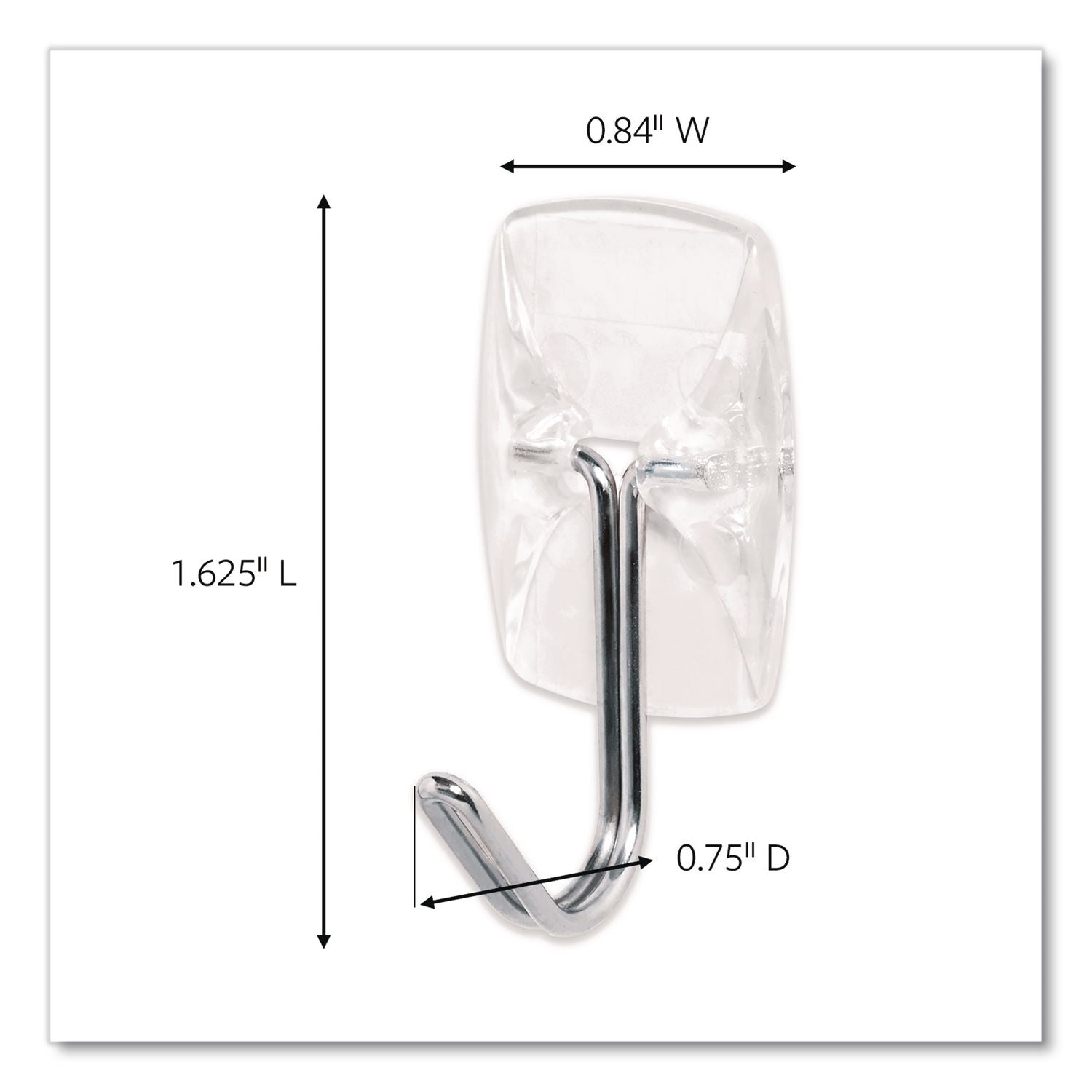 Small Wire Hooks, Small, Plastic/Metal Wire, White, 0.5 Lb Capacity, 6/Pack