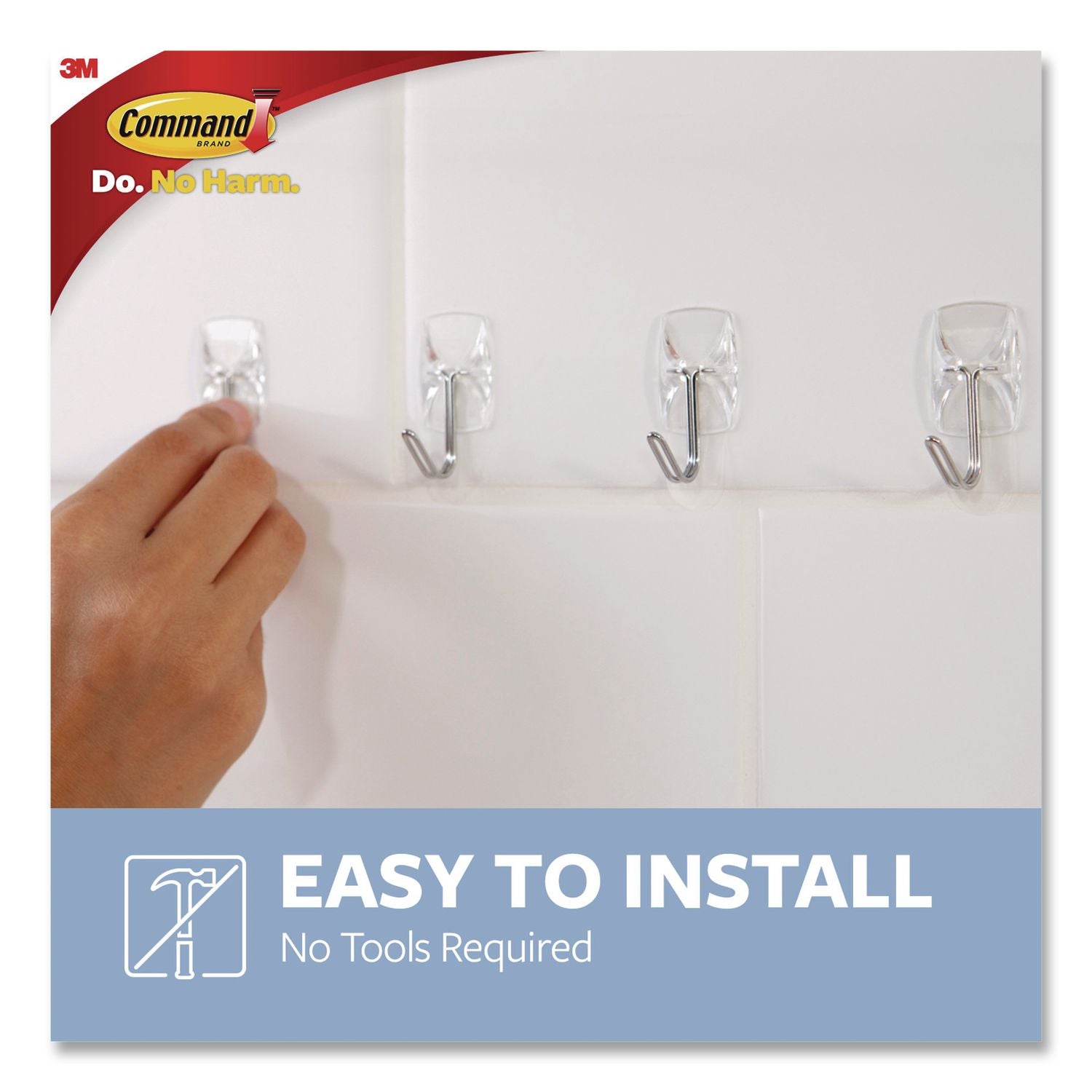 Small Wire Hooks, Small, Plastic/Metal Wire, White, 0.5 Lb Capacity, 6/Pack