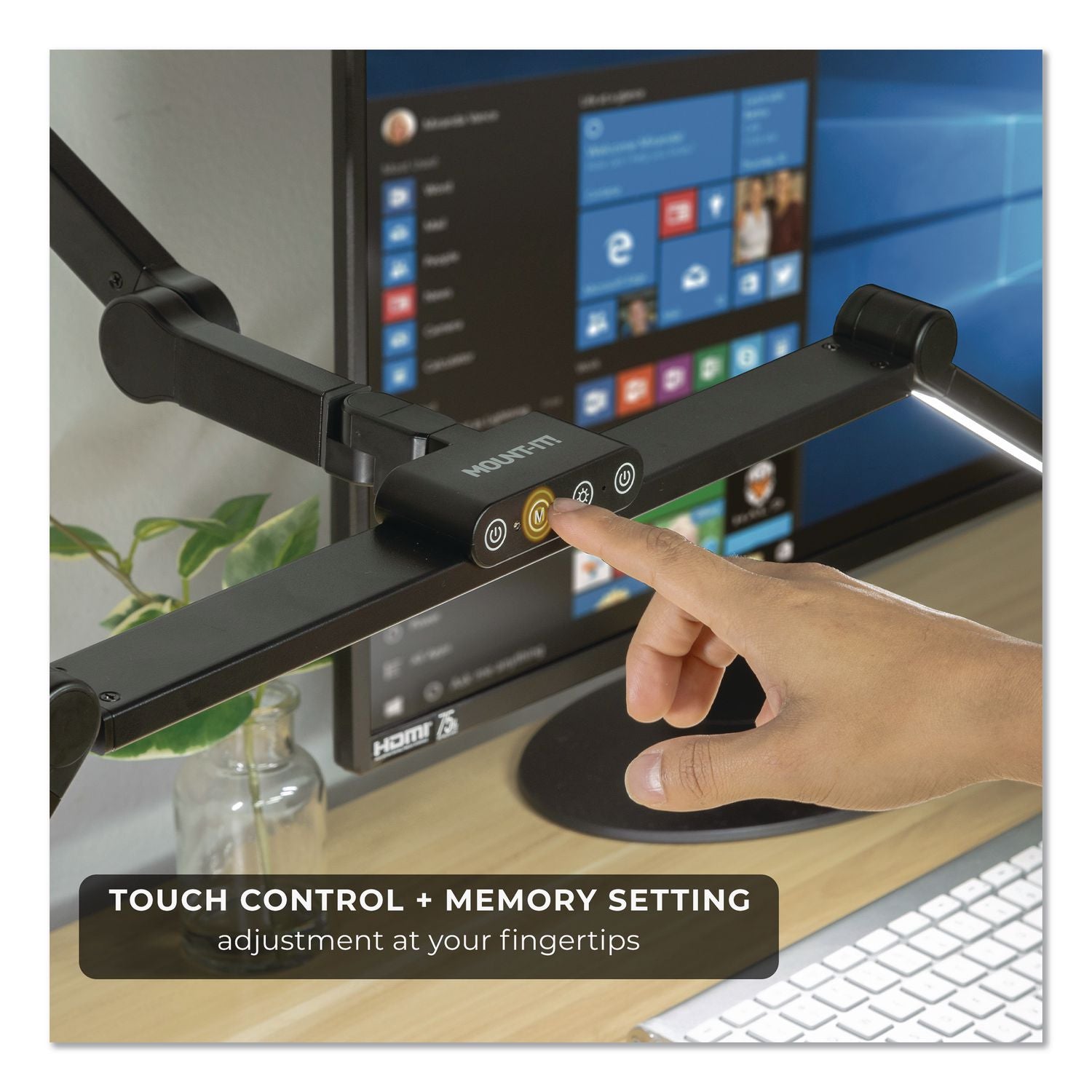 LED Desk Lamp, Articulating Neck, 20.2" High, Matte Black