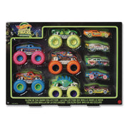 Hot Wheels Monster Trucks Glow-In-The-Dark Collection, Ages 4 To 8, 10 Pieces