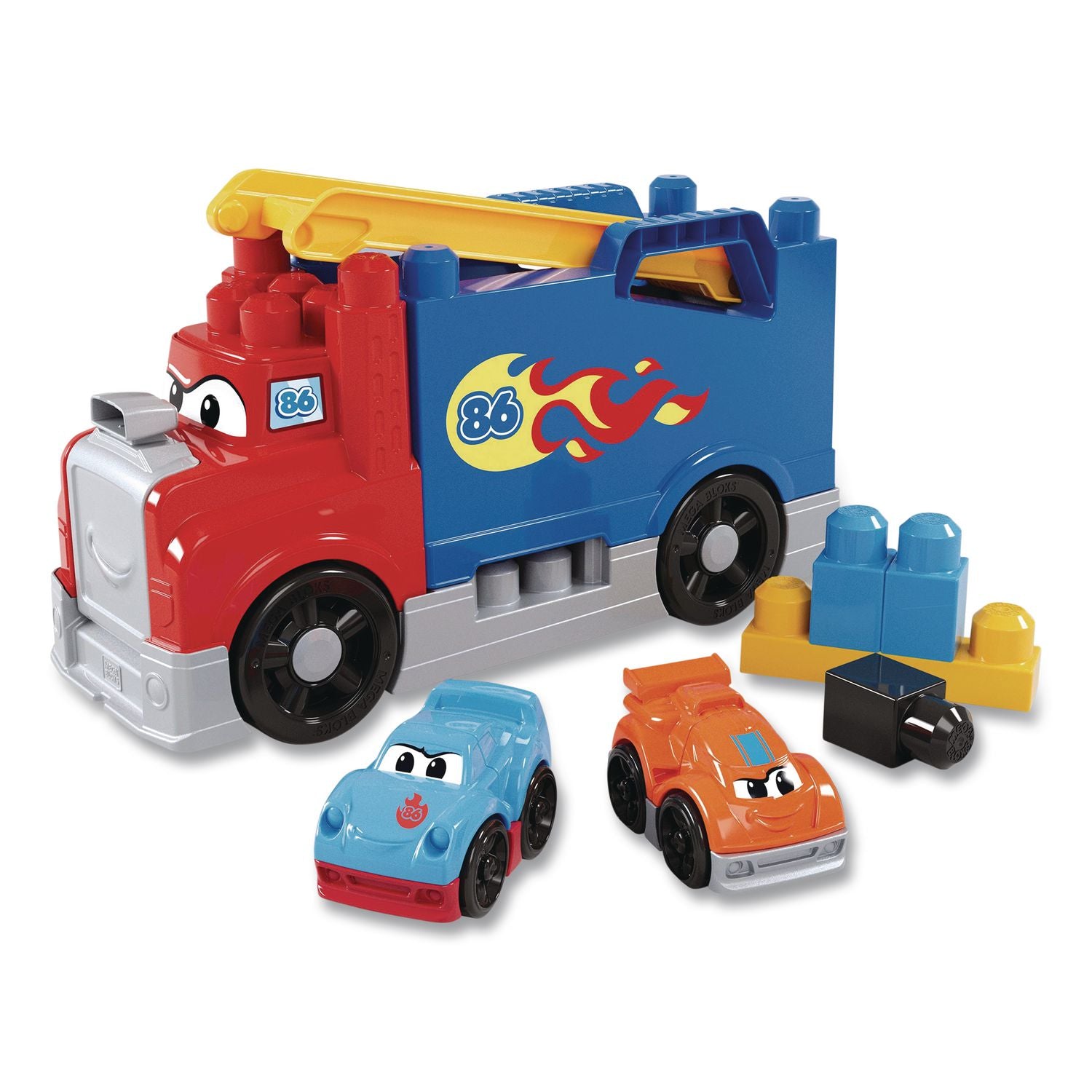 MEGA BLOKS Build And Race Rig, Ages 1 And Up, 19 Pieces