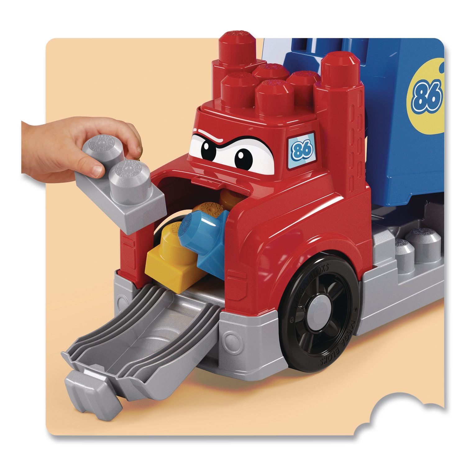 MEGA BLOKS Build And Race Rig, Ages 1 And Up, 19 Pieces