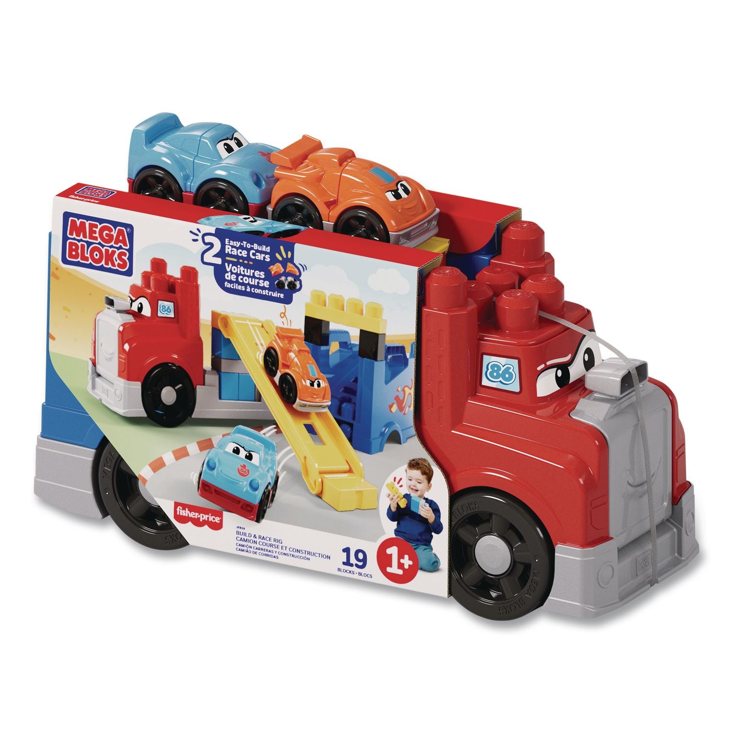 MEGA BLOKS Build And Race Rig, Ages 1 And Up, 19 Pieces