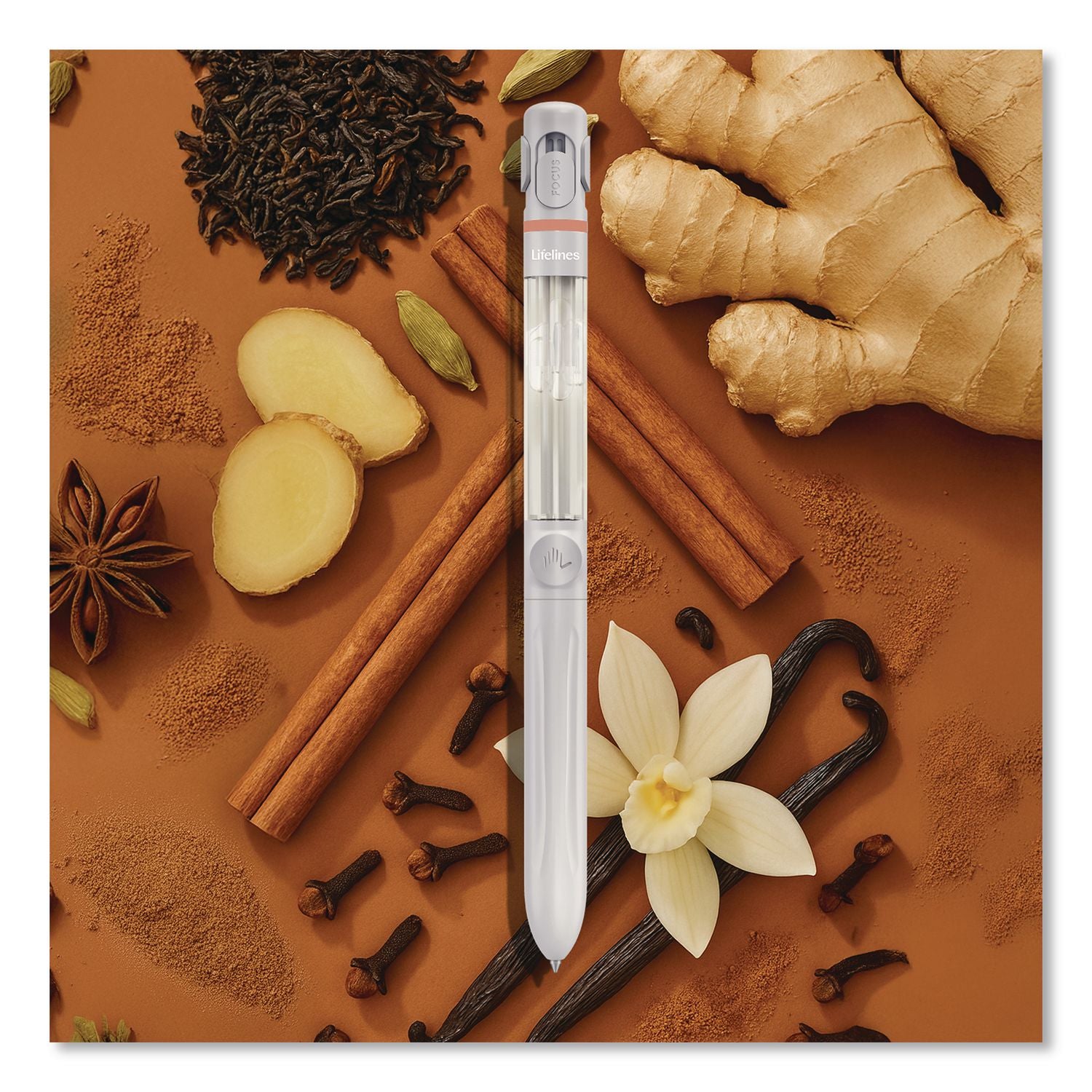 Essential Oil Blends Pen Diffuser, Spiced Chai Latte Scent, White