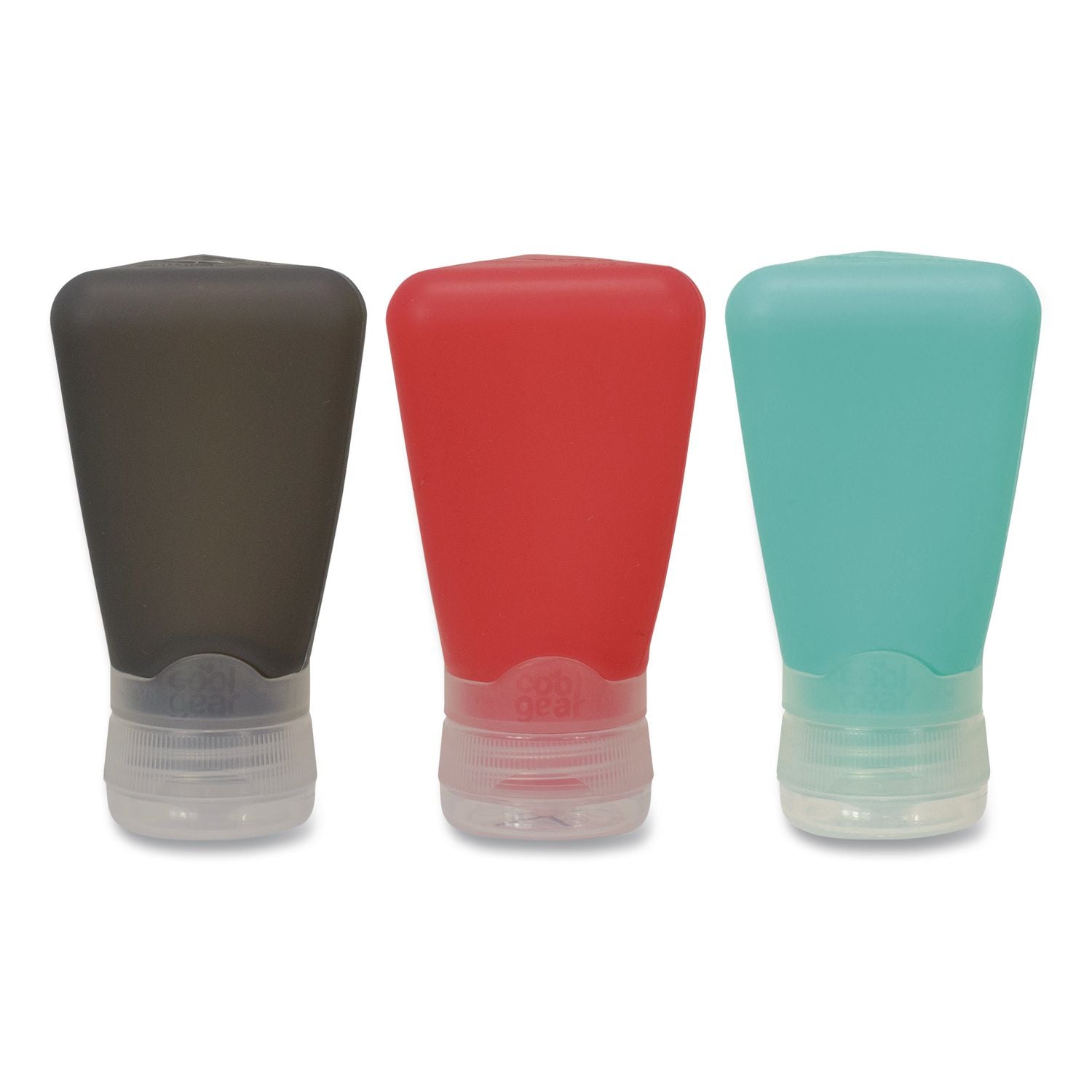 Go Gear Silicone Travel Toiletry Bottles, Assorted Colors, 3/Pack