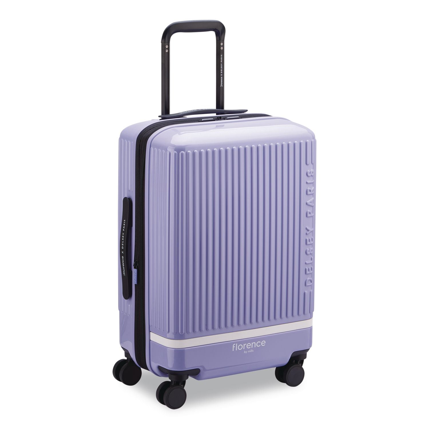 Florence By Mills X DELSEY PARIS Spin Me Away 20" Hardside Carry-On Suitcase, 14.75 X 9.75 X 22.75, Lavender