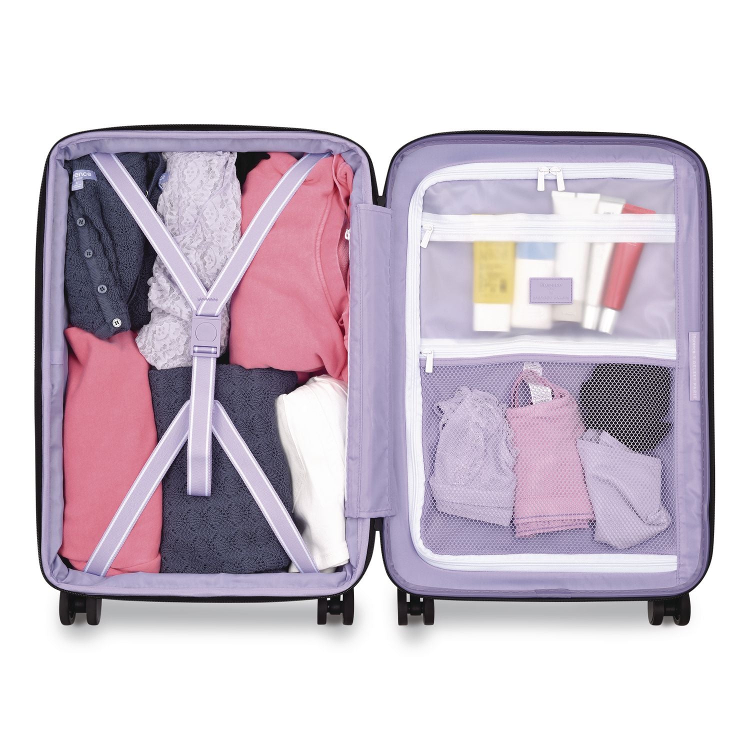 Florence By Mills X DELSEY PARIS Spin Me Away 20" Hardside Carry-On Suitcase, 14.75 X 9.75 X 22.75, Lavender