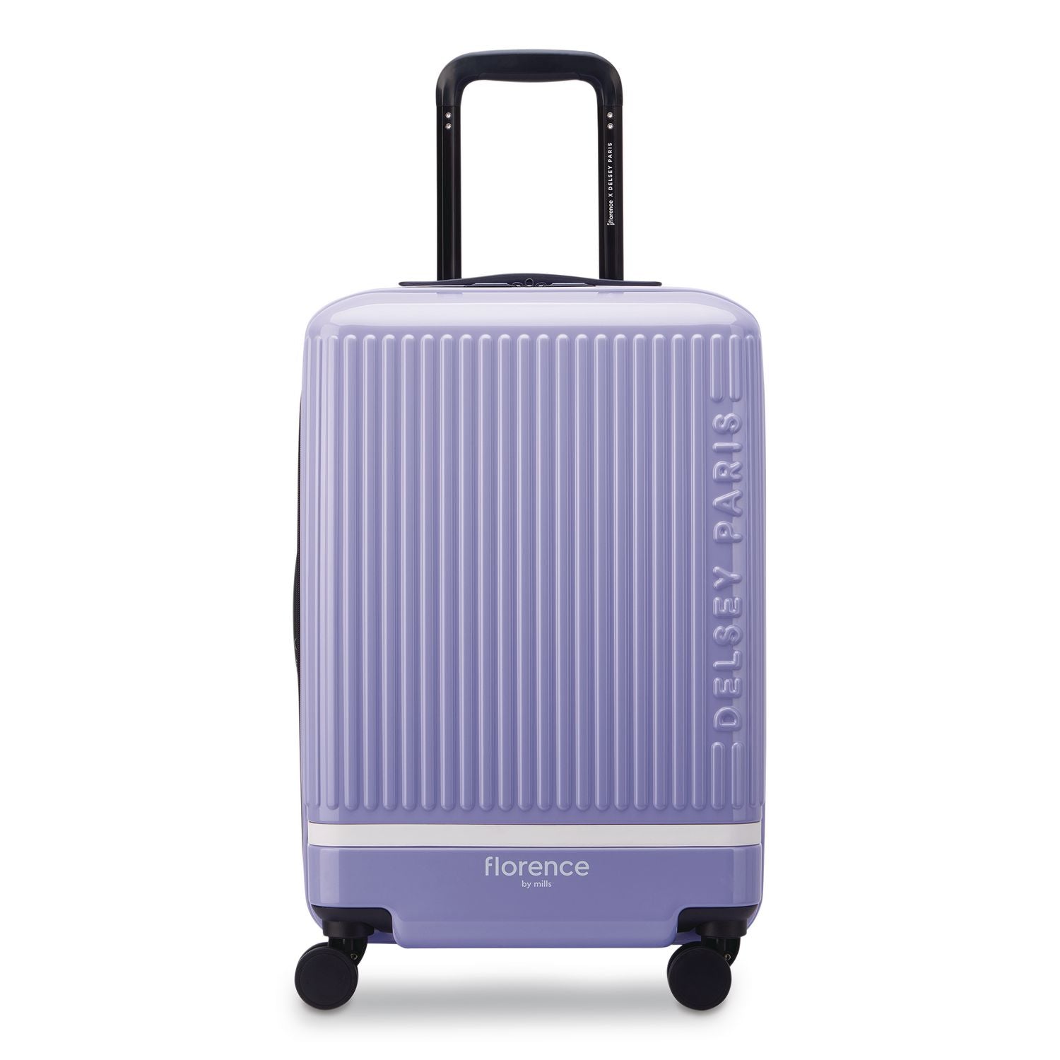 Florence By Mills X DELSEY PARIS Spin Me Away 20" Hardside Carry-On Suitcase, 14.75 X 9.75 X 22.75, Lavender