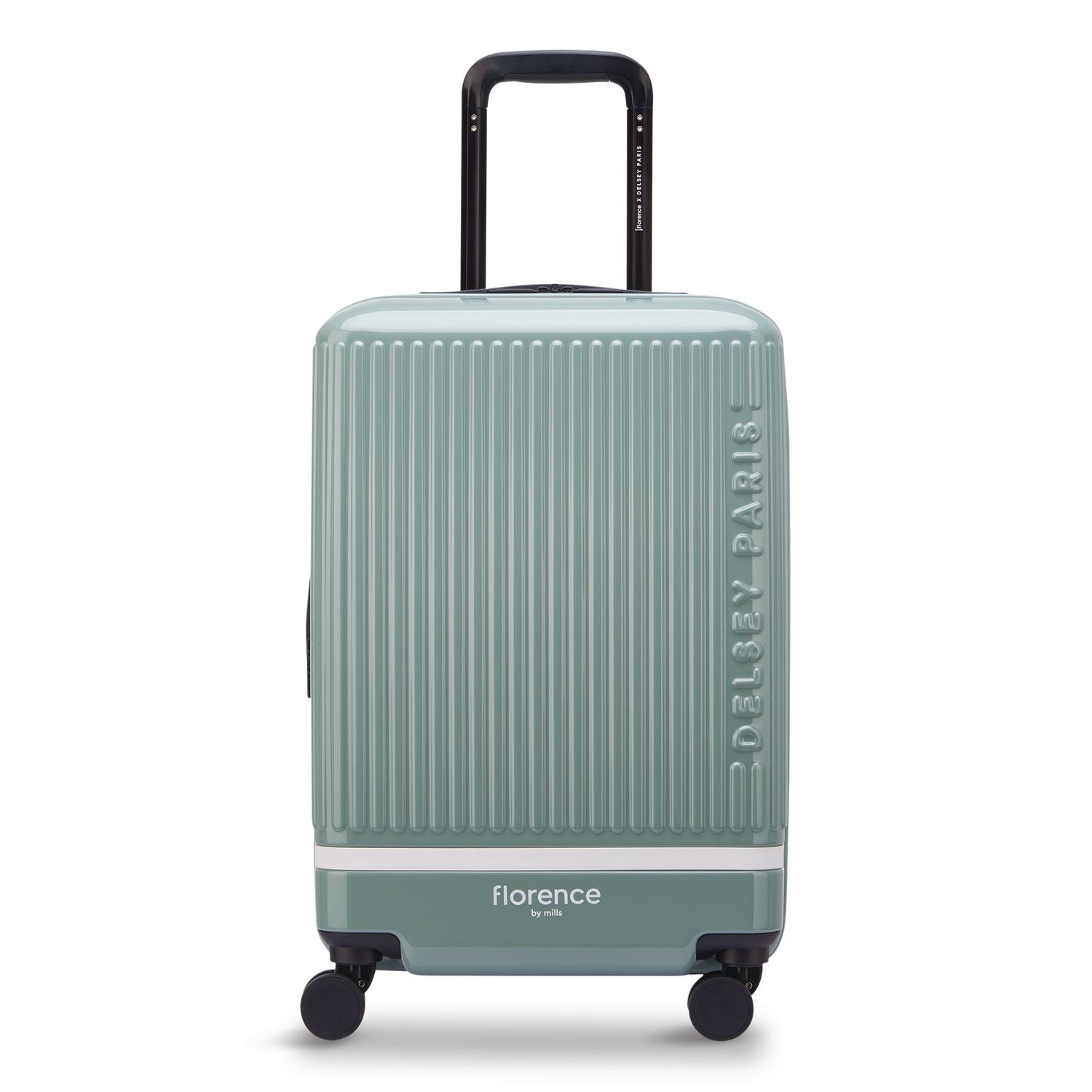 Florence By Mills X DELSEY PARIS Spin Me Away 20" Hardside Carry-On Suitcase, 14.75 X 9.75 X 22.75, Sage Green