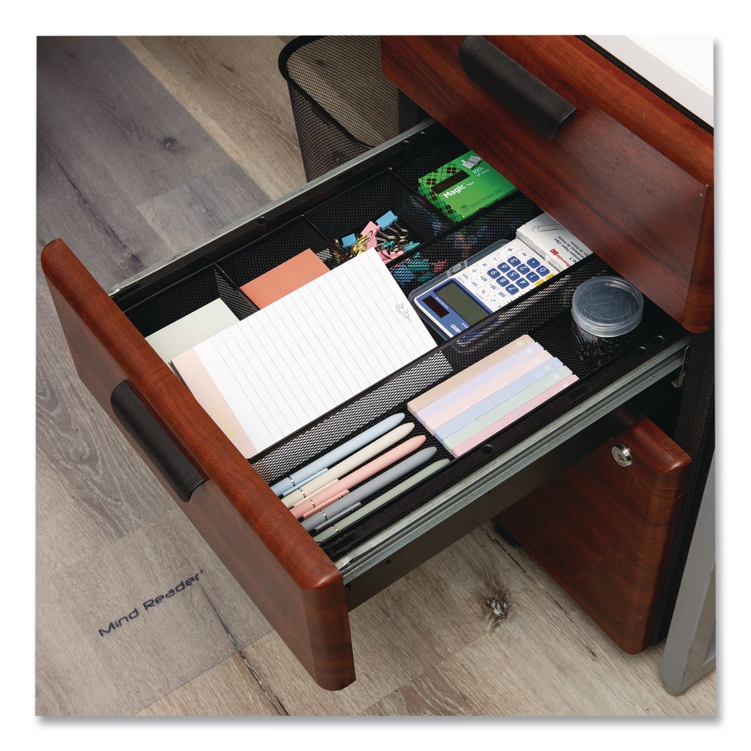6-Compartment Metal Drawer Organizer, 12 X 15 X 2.25, Black, 2/Pack