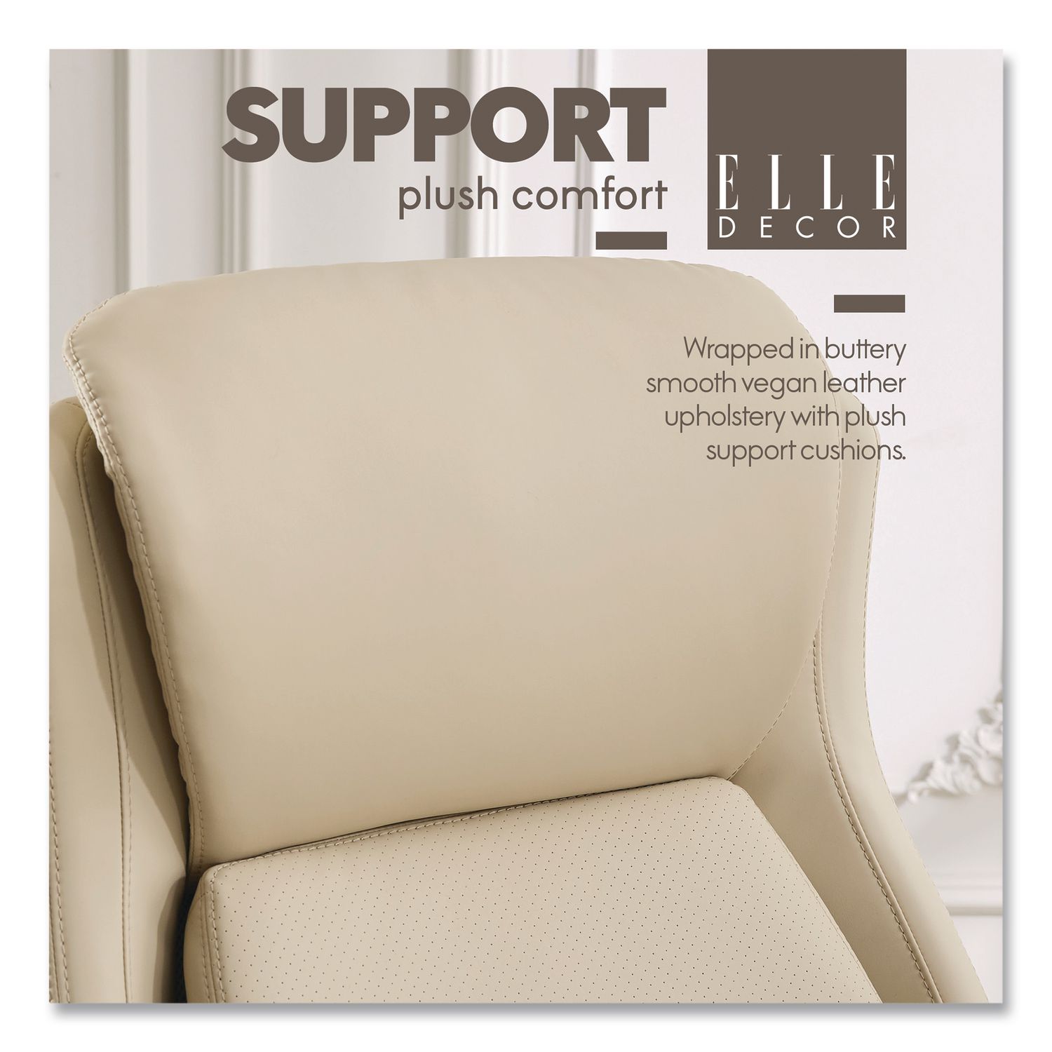 Rivendell AIR Lumbar Ergonomic Executive Office Chair, Supports 275 Lb, 18.75" To 22.5" Seat Height, Cream Seat/Back, Gray Base
