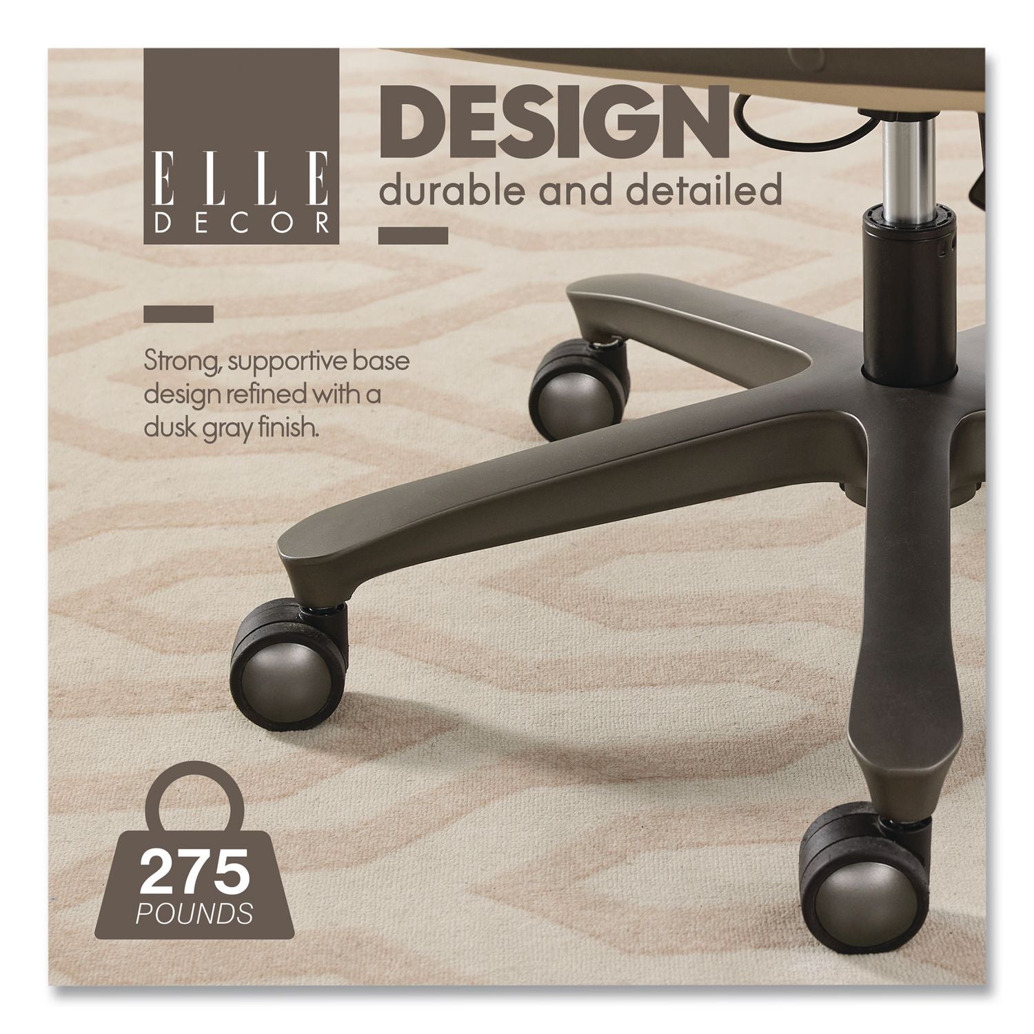 Rivendell AIR Lumbar Ergonomic Executive Office Chair, Supports 275 Lb, 18.75" To 22.5" Seat Height, Cream Seat/Back, Gray Base