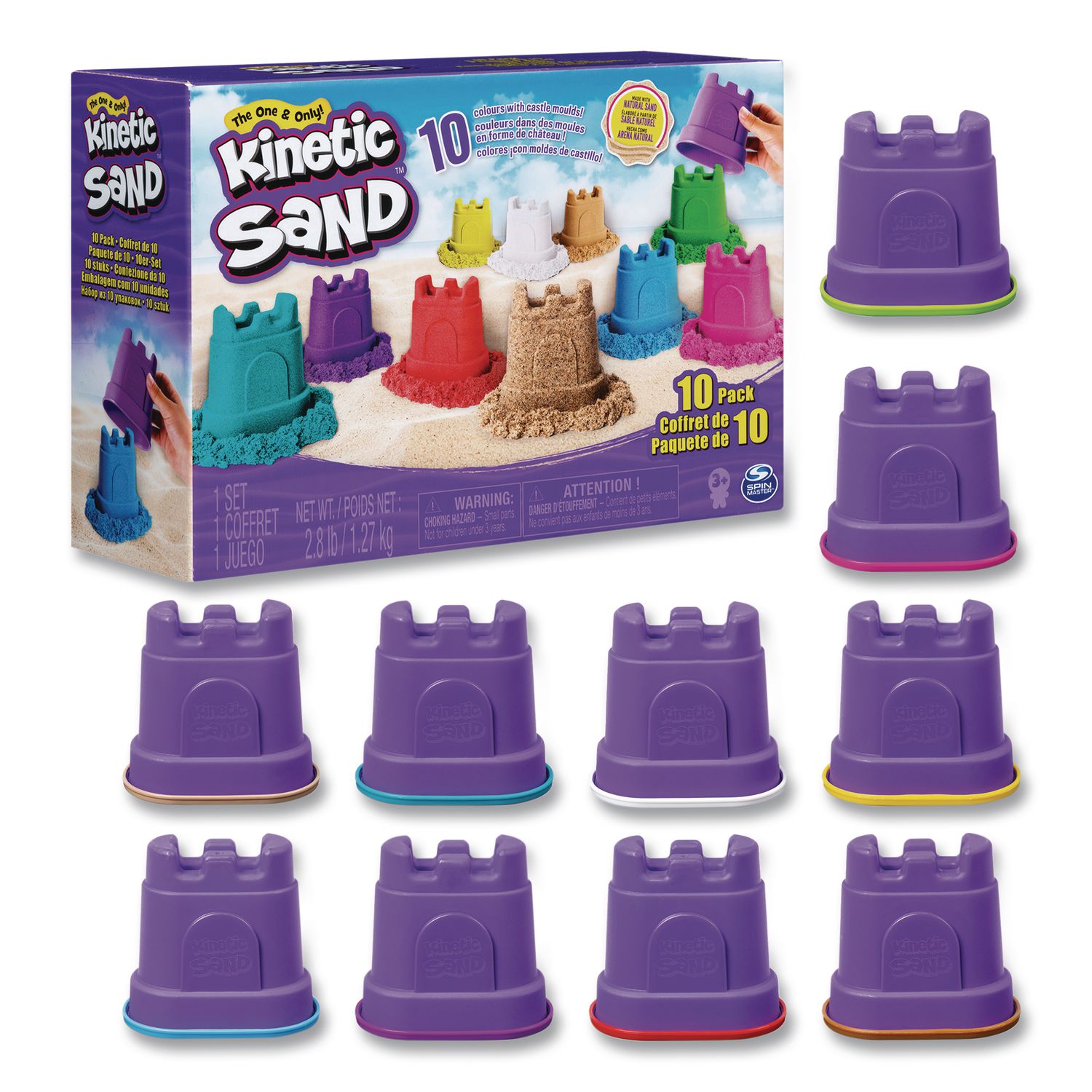 Sand With Castle Molds, Assorted Colors, Ages 3 And Up, 10/Pack