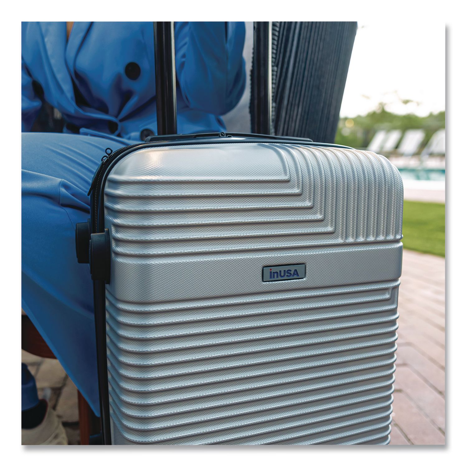 Resilience 20" Hardside Carry-On Suitcase, 14.96 X 8.66 X 21.65, Silver