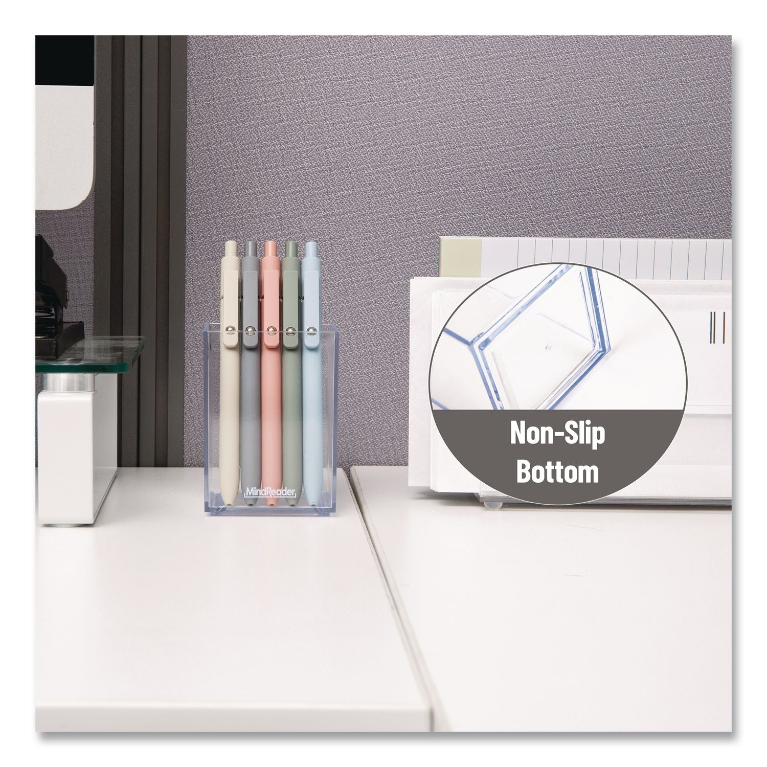 Plastic Pen Cup Holder, 2.5" X 2.5" X 4", Clear