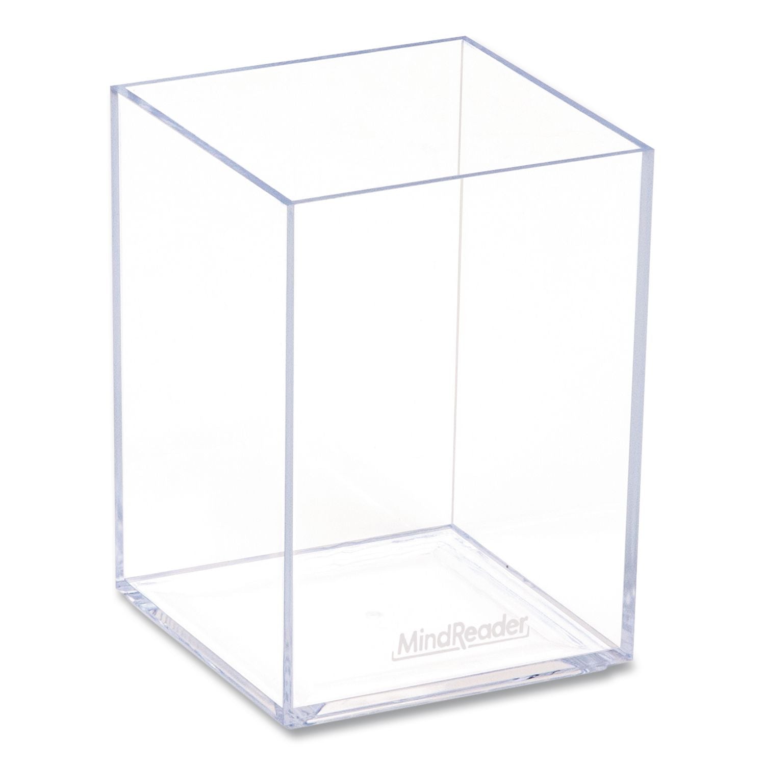 Plastic Pen Cup Holder, 2.5" X 2.5" X 4", Clear